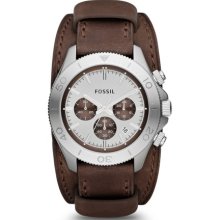 Fossil Retro Traveler Chronograph Leather Watch - Brown - CH2857