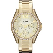 Fossil Riley Gold Stainless Steel Bracelet Women's Watch - ES3203 ...