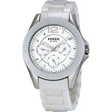 Fossil White Ceramic White Dial Ladies Watch Ce1002