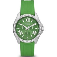 Fossil Womens Cecile Multifunction Silicone Watch -green Am4489