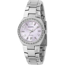 Fossil Womens Fresh Pink Stainless Steel Watch Am4175