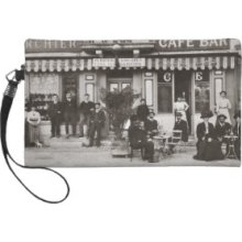 French cafe bar street scene Wristlet Clutch