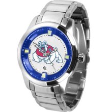 Fresno State Bulldogs FSU Mens Titan Steel Watch