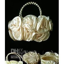 G10bridal Purse Wedding Evening Roses Handbag Beige