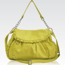 Galian Ruffled Pleated bags Chain Handle Handbags Yellow