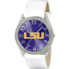 Game Time Watch, Womens Louisiana State University White Leather Strap