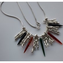 Gems and agate sunray shine necklace