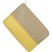 Generic Oversize Clutch Womens Purses Taupe Yellow Size M