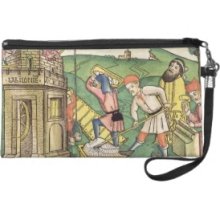 Genesis 11 1-9 Building The Tower of Babel, from t Wristlet Purses