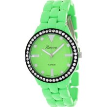 Geneva Platinum Women's 2272.Green Green Ceramic Quartz Watch wit ...