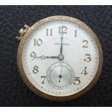 Gentlemenâ€™s Yellow Gf Waltham Watch Company Estate Pocket Watch, Circa 1928