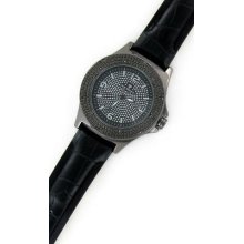 Genuine 12 Diamond Ice Maxx Hip Hop Watch Jet Black