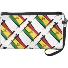 Ghana Brush Flag Wristlet Purses