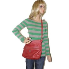 Giani Bernini Super Soft Red Leather Organizer Crossbody Bag