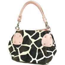 Giraffe Handbag Purse MB388S-PK with Soft Pink Trim