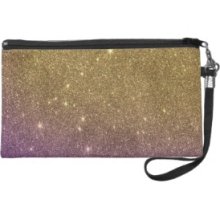 Girly Trendy Faux Gradient Glitter Wristlet Clutch