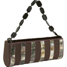 Global Elements Striped Shell & Silk Handbag - Clutch