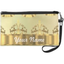 Gold crowns Wristlet Clutch