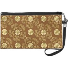 Gold Longevity Flowers Wristlet