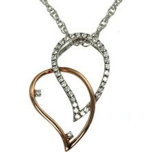 Gold Plated Sterling Silver Cz Heart Pendant With Chain