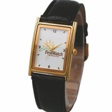 Gold Plated Watch W/Black Bands - Unisex