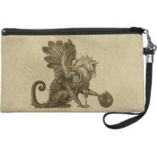 Golden Gryphon Parchment Style Wristlet