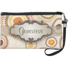 Golden Sunbursts with Nameplate Wristlet Clutch