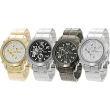 Gp By Brinley Co. Men's Brushed Finish Link Watch