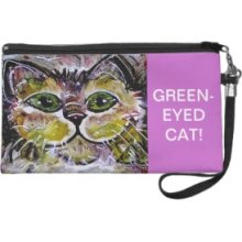 Green-Eyed Cat Wristlet