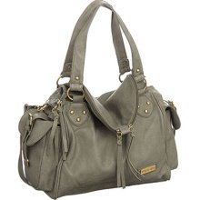 Grey Extra-Large Vitalio ''Anna'' Crossbody Satchel