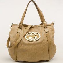 Gucci Beige Running Guccissima Hobo