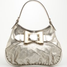 Gucci Silver Guccissima Leather Queen Handbag