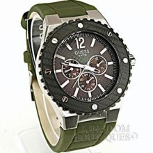 Guess Green Men's Watch Rubber W12582g2