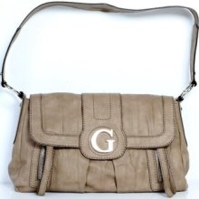 Guess Handbag Brown Half Flap Satchel Purse