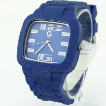 Guess Mens Watch Casual Blue Rubber Water Resistant G79063g2 Montre