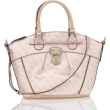 Guess Rekka Signature Light Pink Satchel Leather Like Bag Purse