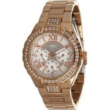 Guess Rose Gold Tone Shimmer Dial Ladies Watch U0111l3 Fast Shipping