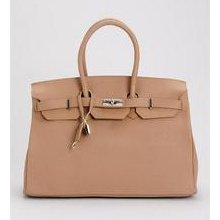 H&s Davina Genuine Leather Structured Top Handle Satchel- Made In Italy