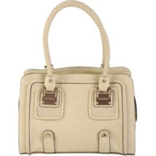 Hailey Jeans Co. Double Handle Braid Accent Faux Leather Satchel