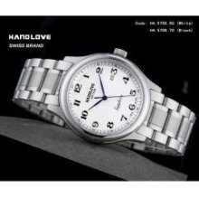 Handlove White Dial Imported Genuine Stainless Steel Men's Swiss Watch