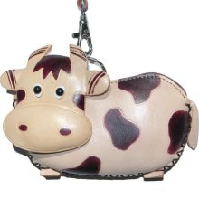 Handmade Leather Black And White Cow Wristlet