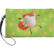 Happy Dancing Fox Wristlet Clutch