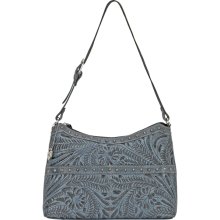 Heartland zip top shoulder bag - denim blue