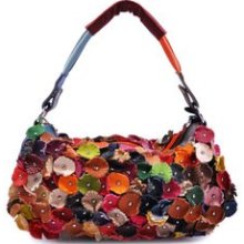 High quality sheepskin leather bag,Fashion rivet bag design,Attractive women's handbag,Pretty colorful summer bag