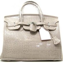 Hollywood Star/designer Inspired Crocodile Grain Satchel Hangbags(silver Buckle)