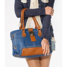 Hoop Detail Satchel Blue - One size