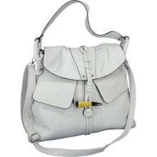 Horn Padlock Hobo Bag Soft Grey - Ann Creek