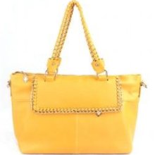 Hot Yellow Satchel Bag, Fashion Handbag With Chain Decoration, Summer Handbag