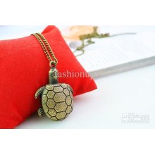 Hottest Retro Pocket Watch Brass Tortoise Type Bronzing Necklace Wat