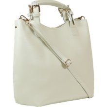 Hs 5117 Hanna Bi Leather Cream Satchel/messenger Bag